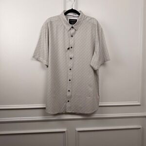 JB Holt Mens Athletic Fit Stretch Short Sleeve Button Down Shirt Gray XL JB0167D